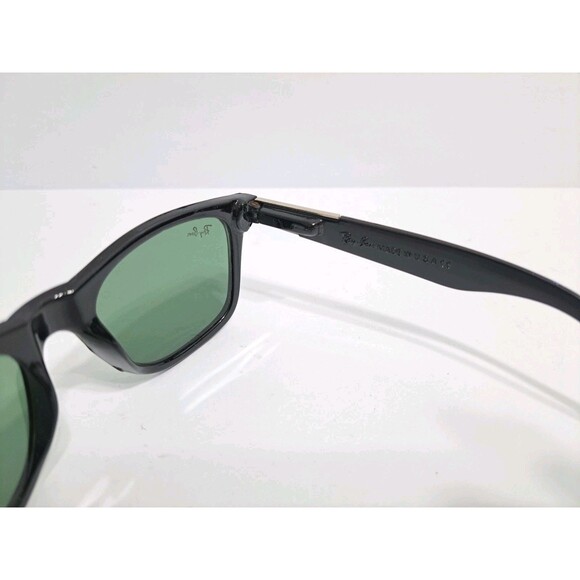 Ray Ban Wayfarer Classic Gloss Frame Sunglasses Black Green Shades Polarized - Picture 7 of 8